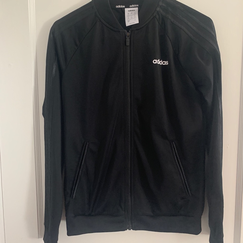 all black adidas zip up